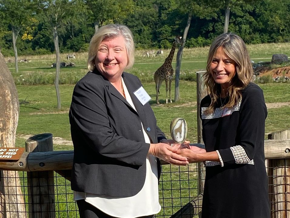 Dr. Amy Acton receives the Stick Your Neck Out for Prevention Award