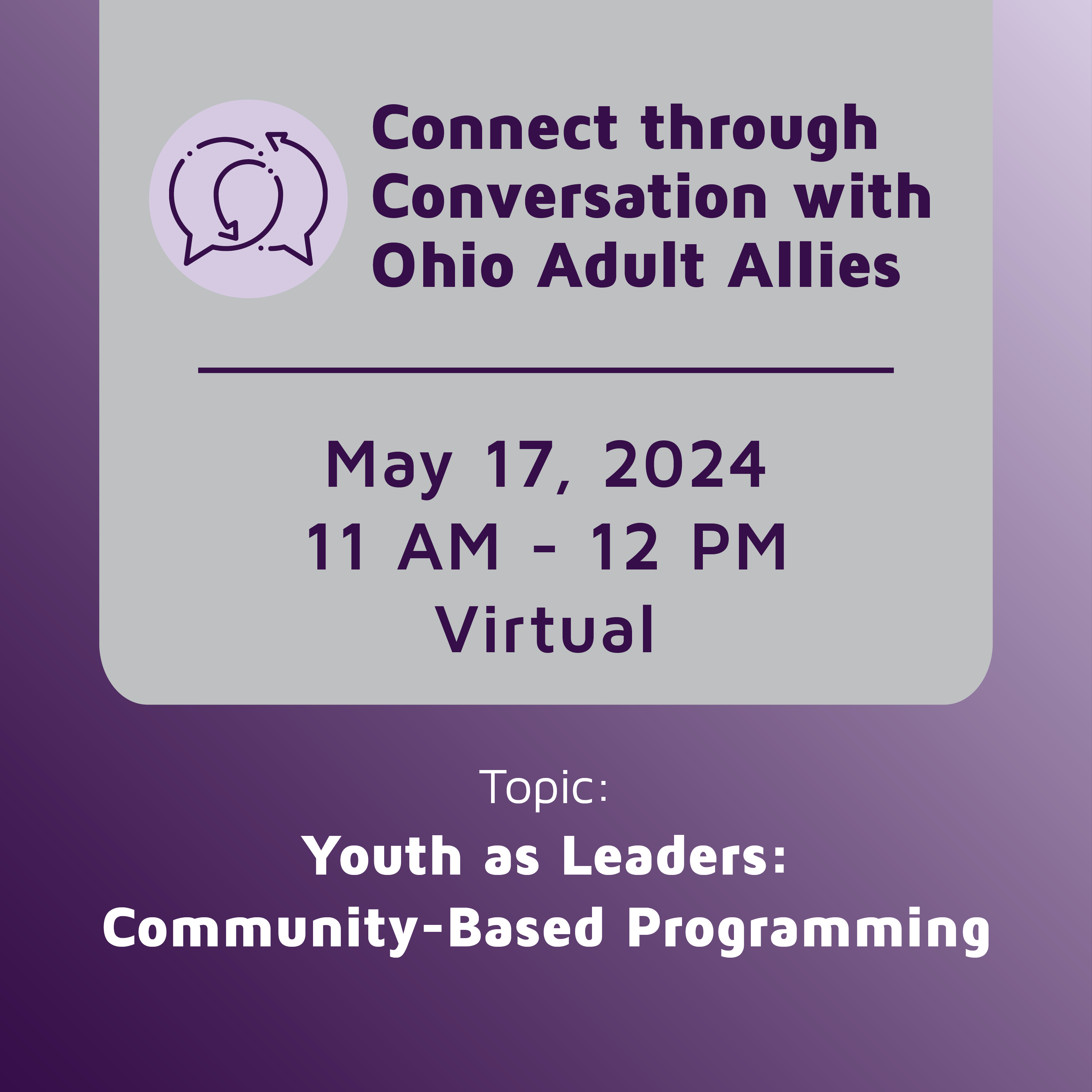 Connect through Conversation with Ohio Adult Allies