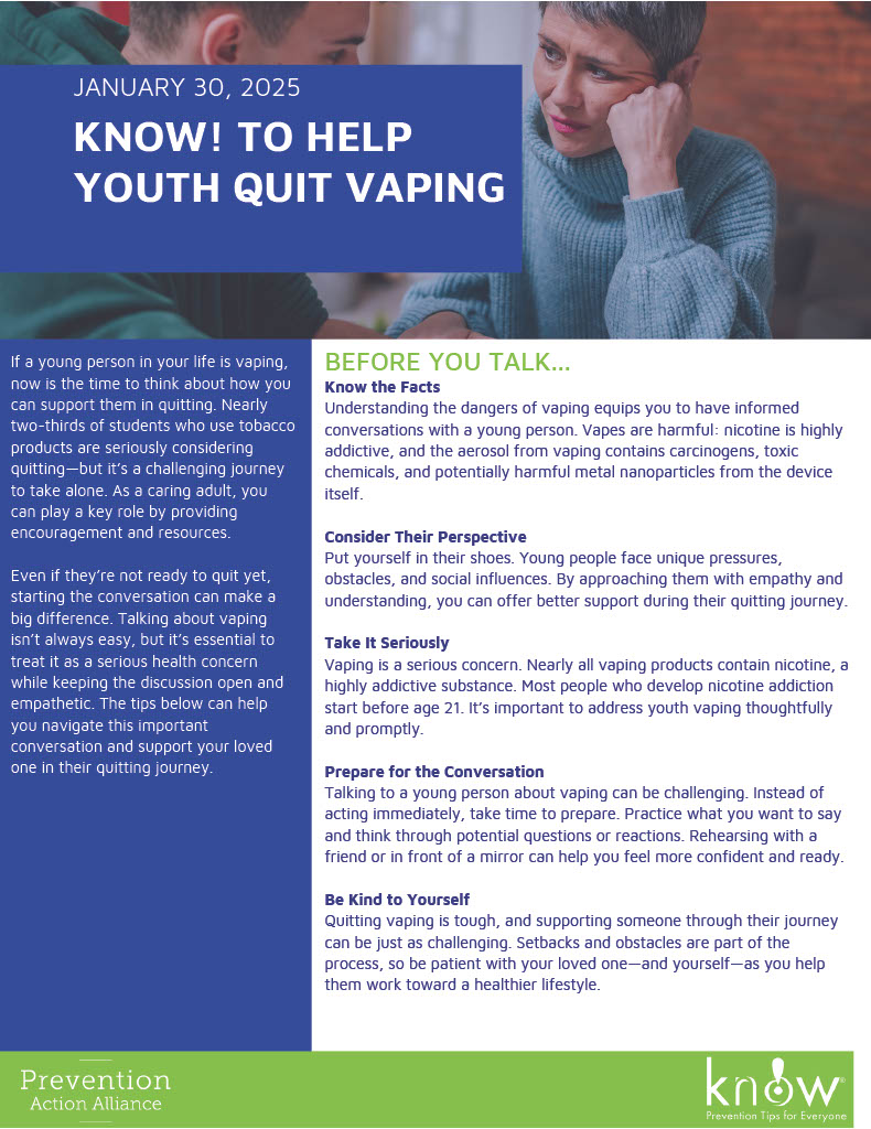 Know! To Help Youth Quit Vaping