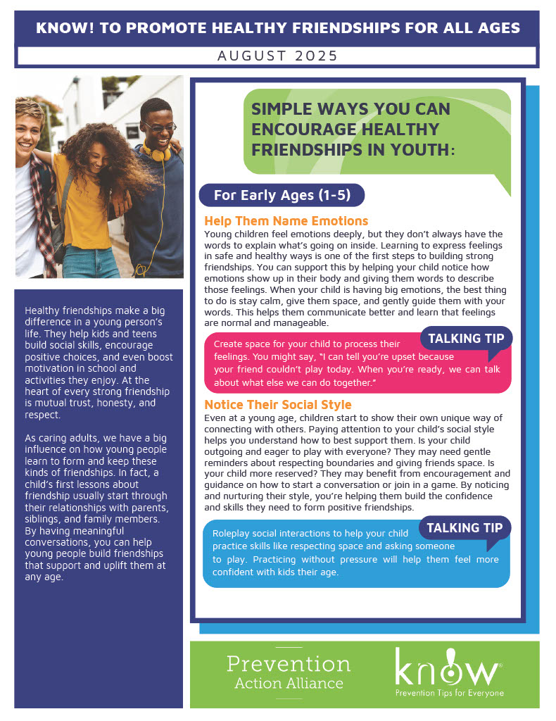 Know! to Promote Healthy Friendships for All Ages - WEBSITE IMAGE