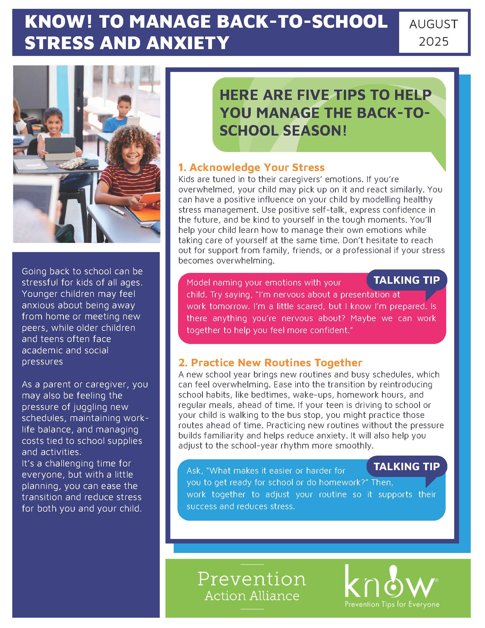 Know! to Manage Back-to-School Stress and Anxiety