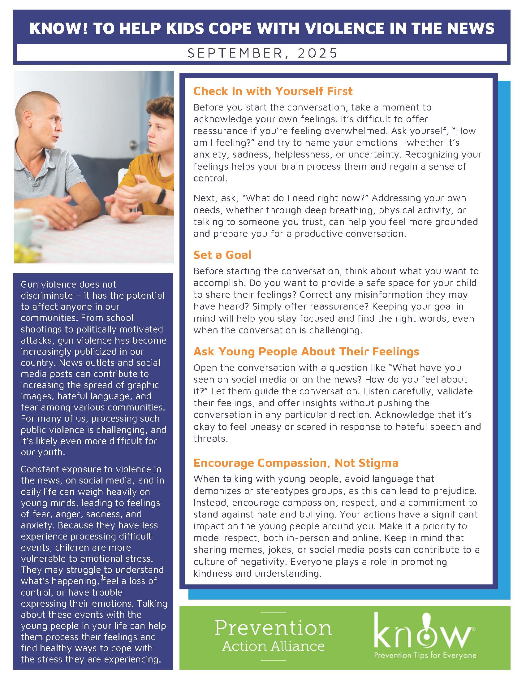 Know! To Help Kids Cope with Violence in the News