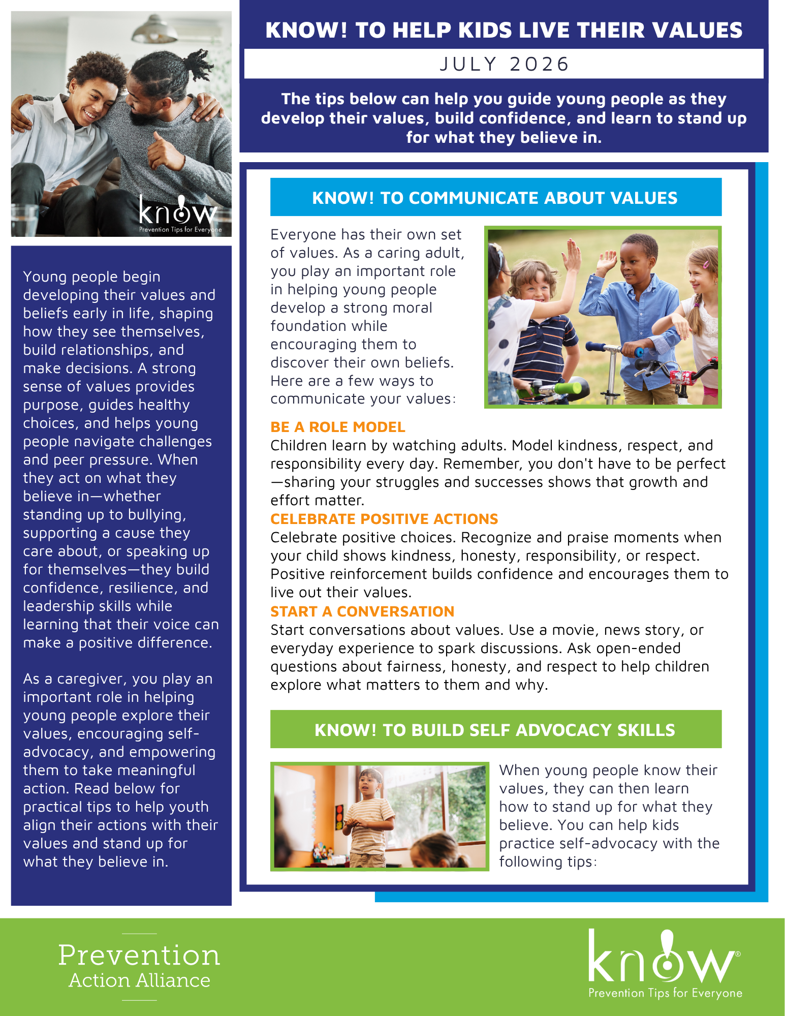 healthy, safe, substance-free summer